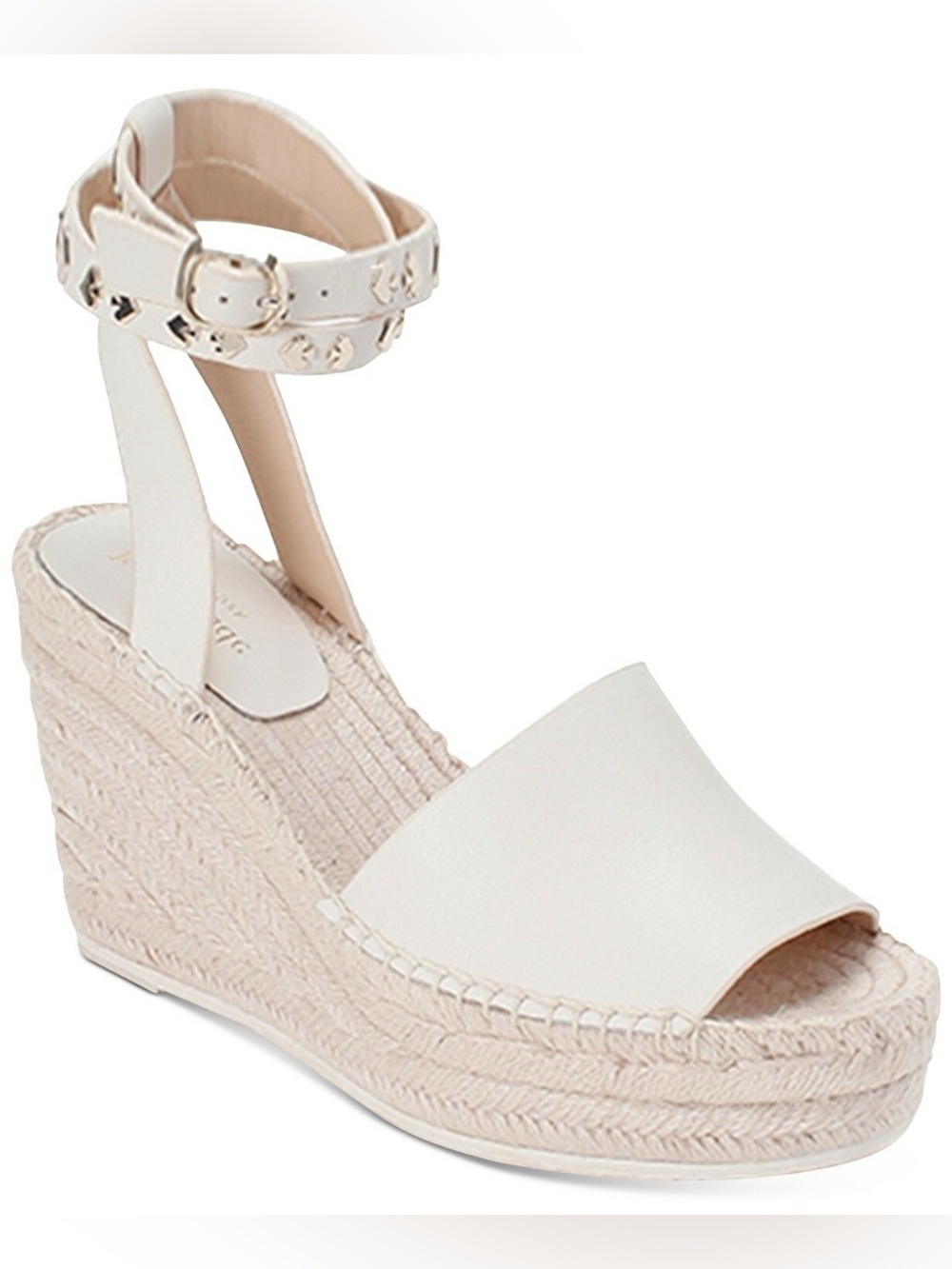 KATE SPADE FRENCHY White Espadrille Wedge Espadrille Sandals with Ankle Strap